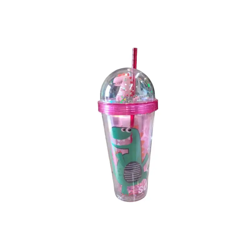 Glitter-Accented Acrylic Smoothie Tumbler With Straw – 450Ml 1