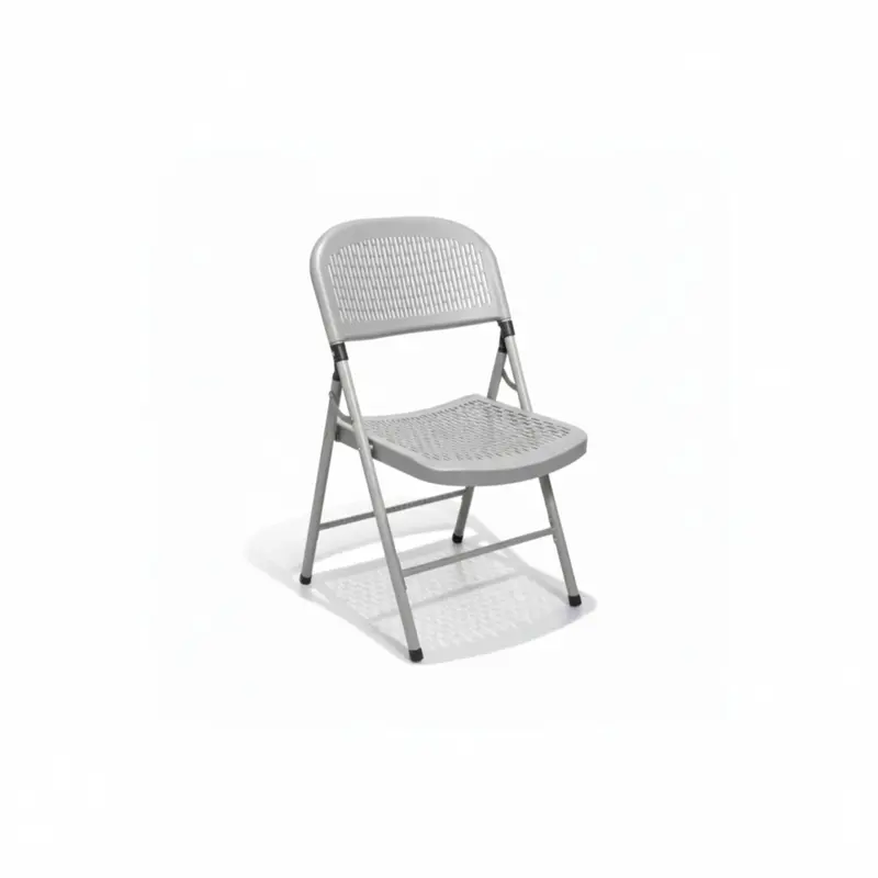 Grey Folding Catering Chair – Woven Back, Medium-Duty For Events & Venues 1