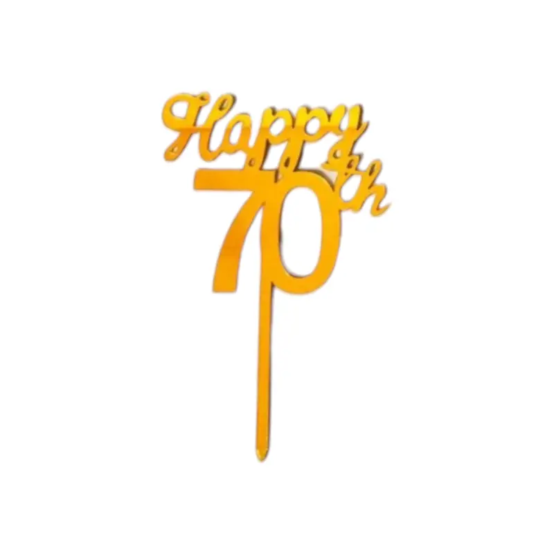 'Happy 70Th Birthday' Elegant Acrylic Topper 1