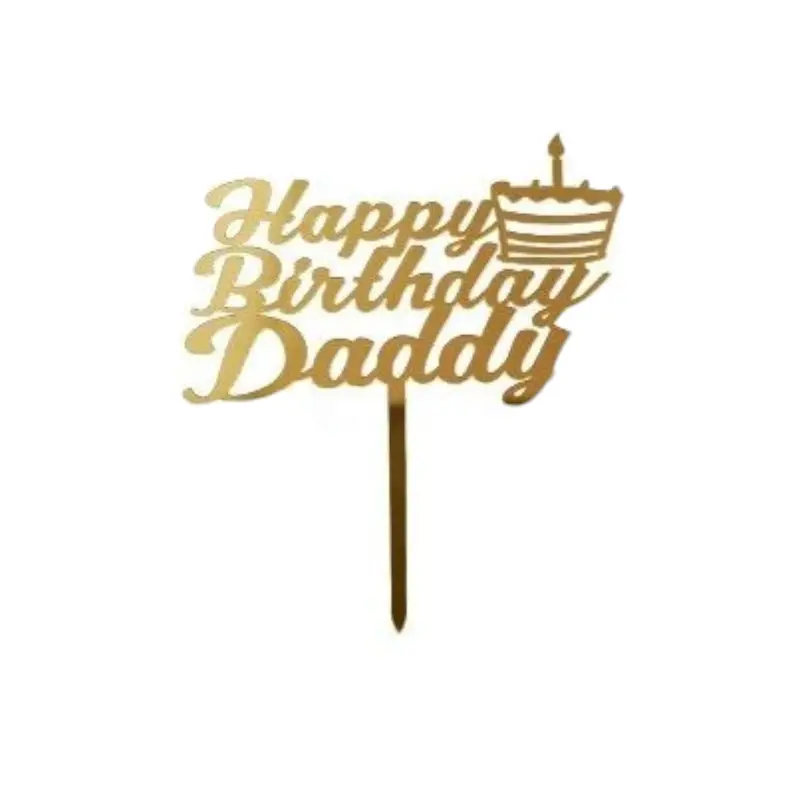 'Happy Birthday Daddy' Acrylic Cake Decoration 1