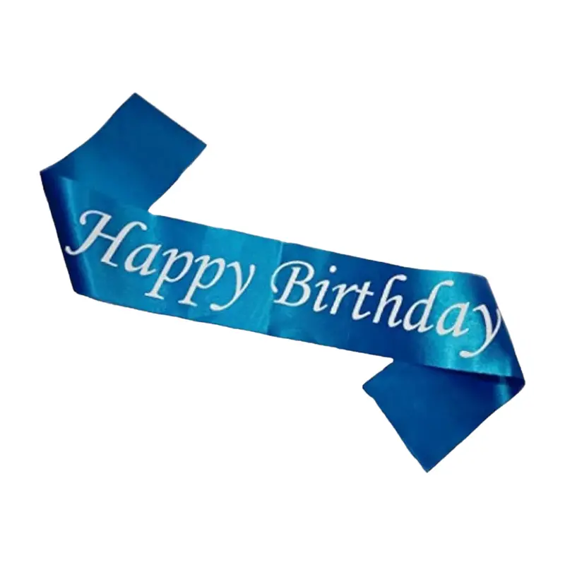 'Happy Birthday' Printed Sash Decal – Self-Adhesive Celebration Accessory 2