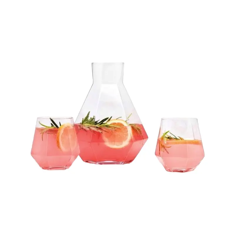 Hexagon-Shaped Borosilicate Glass Water Set – 5-Piece Durable Collection 1