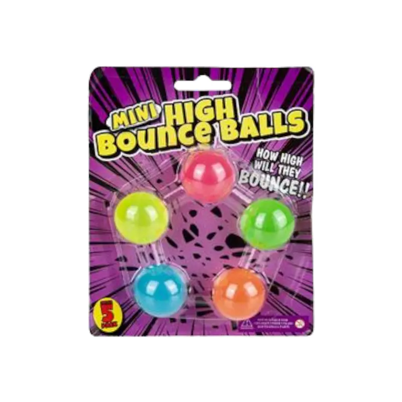 Hi-Bounce Mini Stress Balls – 3 Cm Assorted Pack Of 5 (Carded) 1