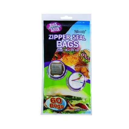 High-Capacity Ziplock Plastic Bags – 18 X 20 Cm, 60-Pack 1