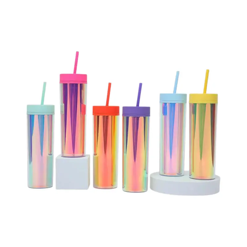 Holographic Skinny Tumbler (473Ml) – Acrylic, Double-Walled, And Shatter-Resistant 1