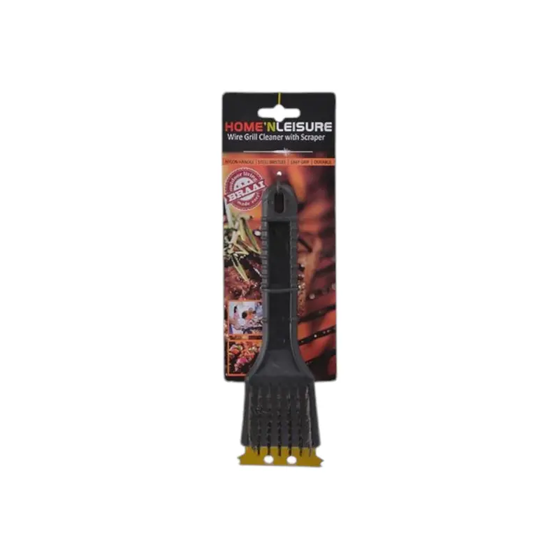 Home & Leisure Bbq Grill Brush – Nylon Bristle Braai Cleaner, 21 Cm Handle 1