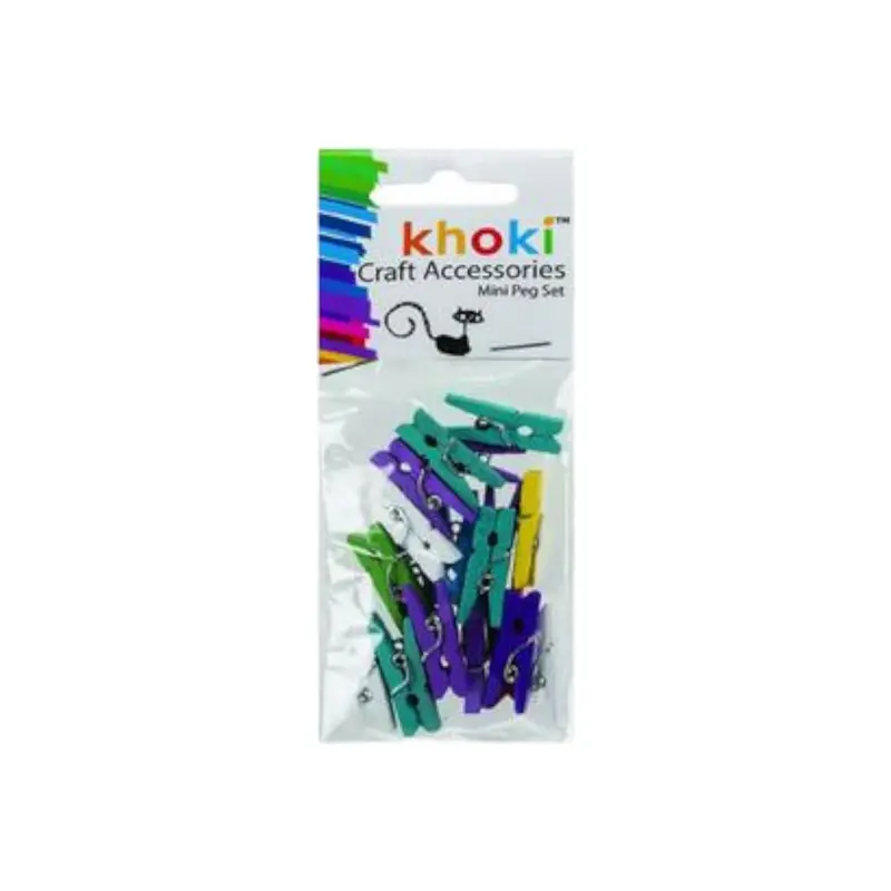 Khoki Mini Wooden Craft Clips – 20-Piece Set 1