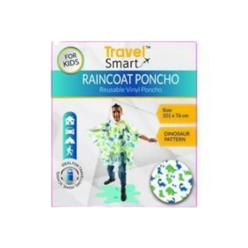 Kids’ Waterproof Rain Poncho – 101 Cm × 76 Cm Lightweight Vinyl With Hood 1