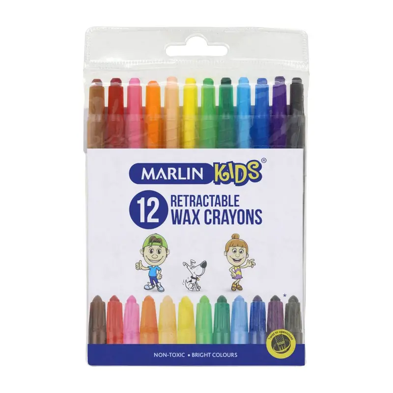 Marlin Retractable Crayon Set – 12-Color Pack 1