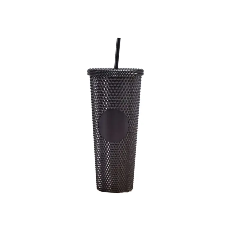 Metallic 600Ml Studded Smoothie Tumbler With Modern Textured Finish 1