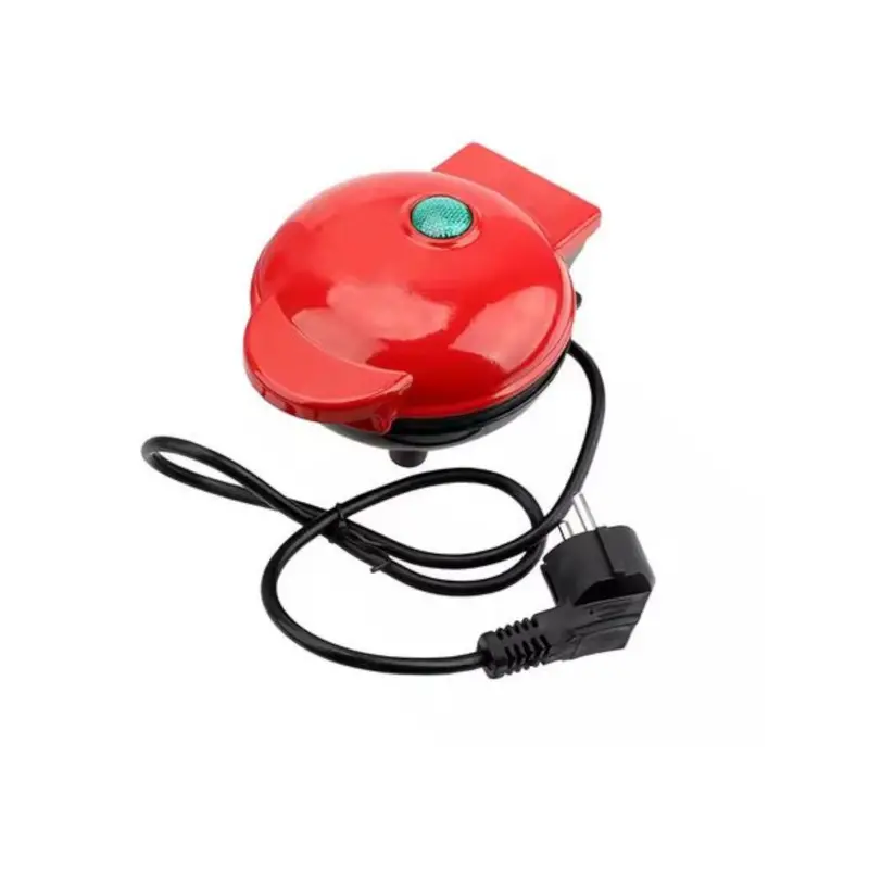 Mini Round Electric Waffle Maker – Non-Stick Compact Appliance For Crispy Homemade Waffles 1