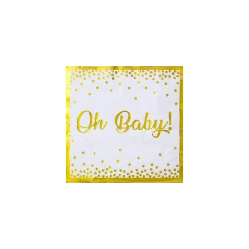'Oh Baby!' Luncheon Napkins – 33 × 33 Cm Floral Serviettes (10-Pack) 1