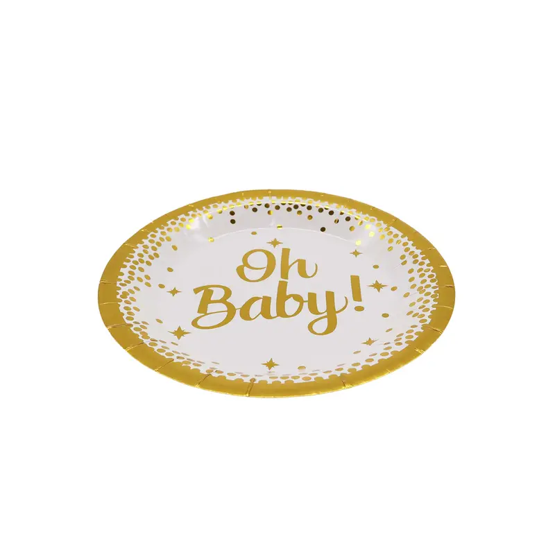'Oh Baby!' Themed Disposable Paper Plates – 10-Piece Celebration Set 1