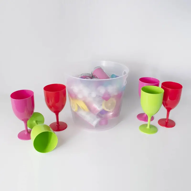 Otima Picnic & Party Set – Insulated Ice Bucket With 6 Stemmed Tumbler Glasses 1