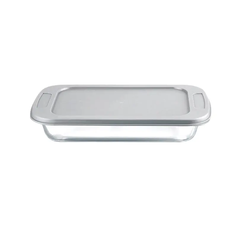 Oven-Ready Rectangular Casserole – Sleek Grey Silicone-Seal Lid Included 1