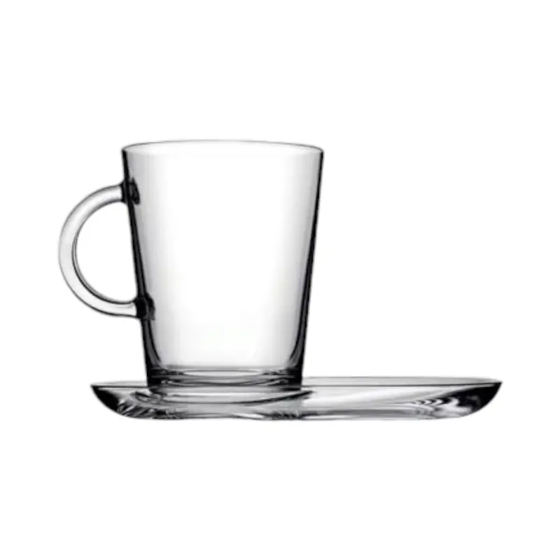 Pasabahce Tribecca Latte Mug & Matching Plate Set – 400Ml, 2-Piece (23581) 1