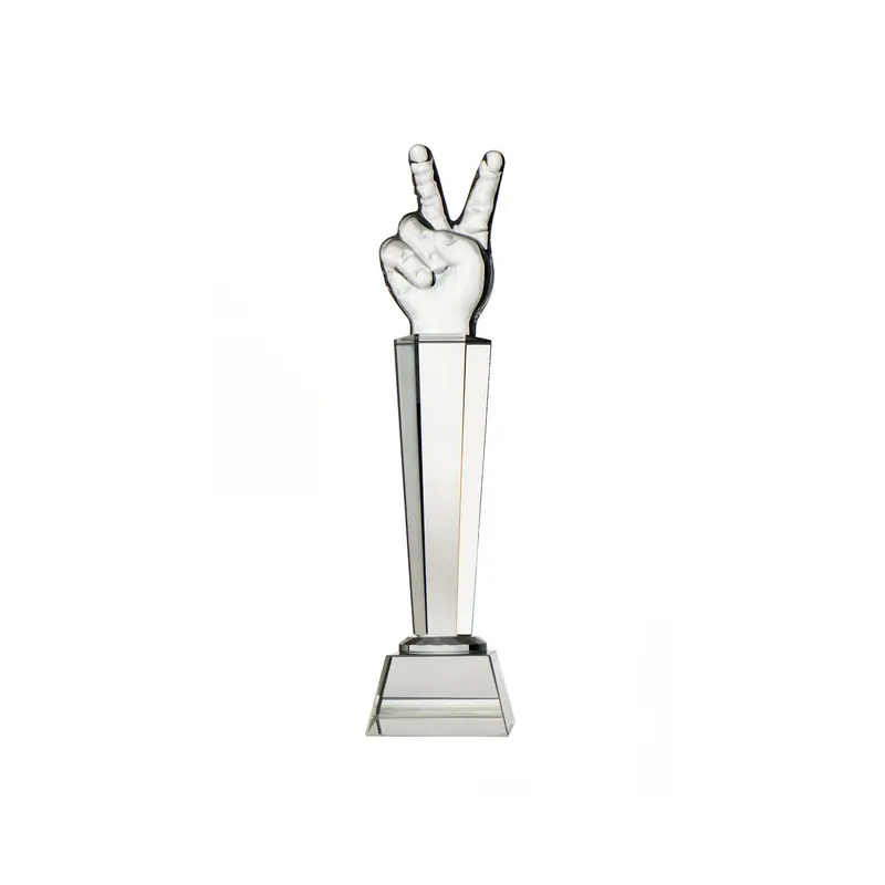 Peace Symbol Glass Trophy – 25 Cm Elegant Commemorative Award 1