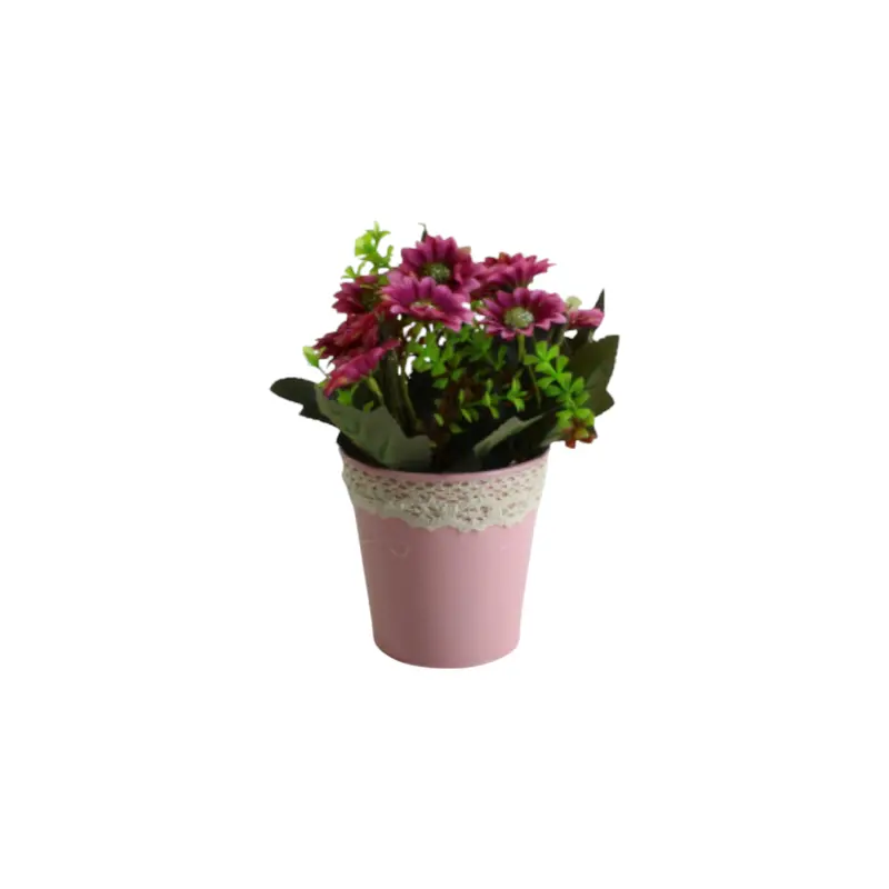 Pink Daisy Artificial Plant In Decorative Pot – 10×21Cm 1