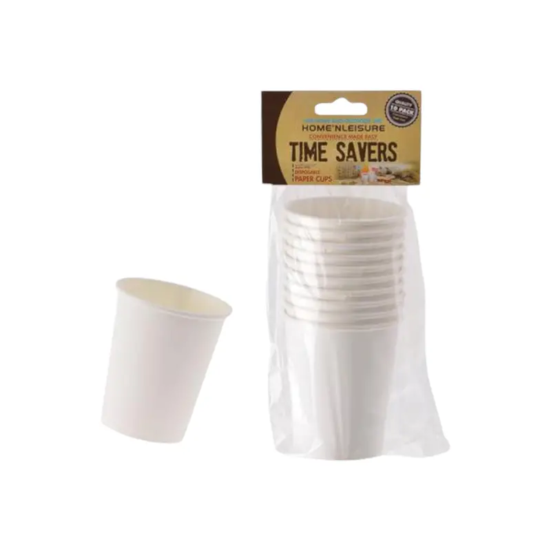 Plain White Disposable Paper Cups – 250 Ml, 10-Pack 1