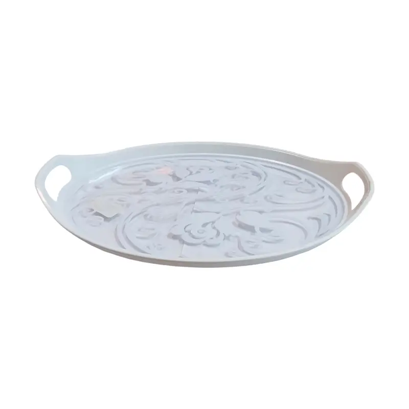 Plastic Serving Tray With Da Vinci-Inspired Pattern – 34.5 × 30 × 3Cm 1