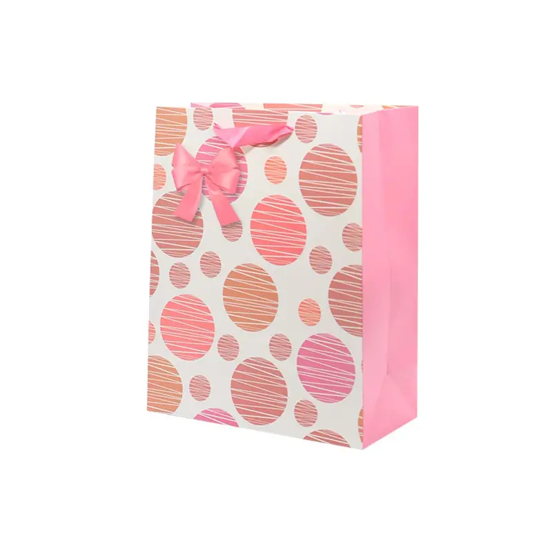 Polka Dot Medium Gift Bag – 26 × 12 Cm Playful Printed Kraft Shopping Bag 1