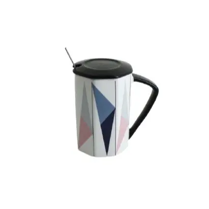 Porcelain Coffee Mug With Snap-On Lid – 410Ml Capacity (Psk066) 1
