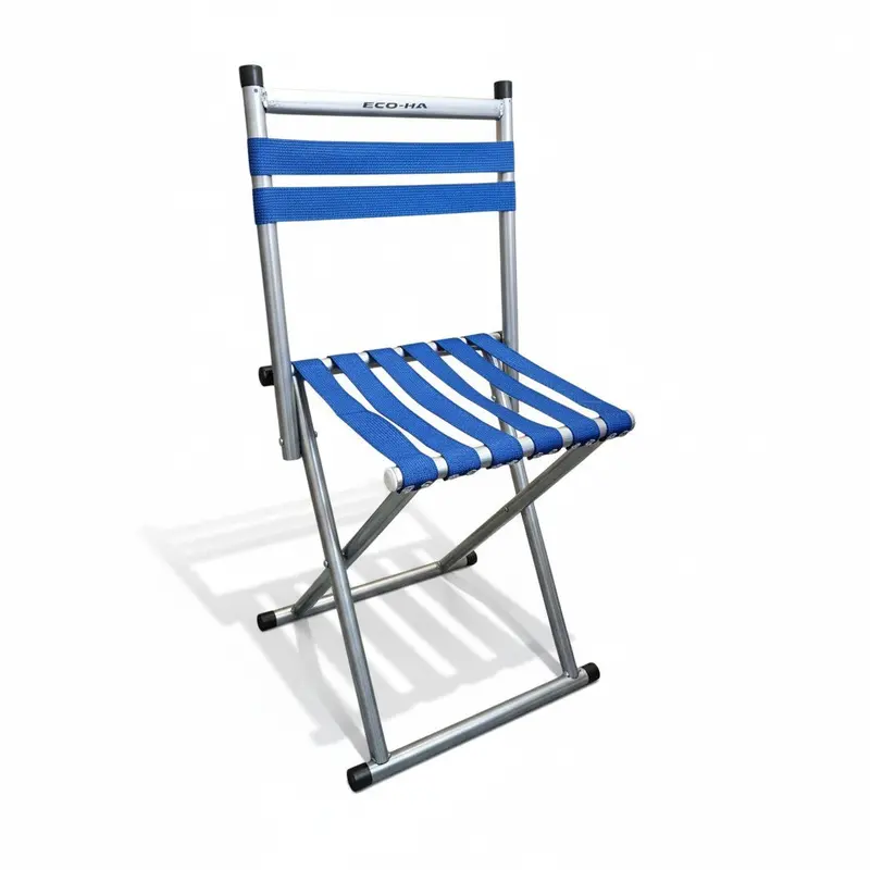 Portable Camping Steel Folding Stool With Backrest 71X36X24Cm 1