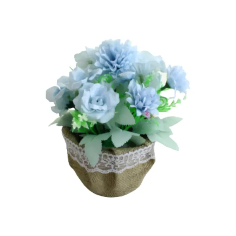 Potted Artificial Rose In Gift Bag – 10×23Cm 1