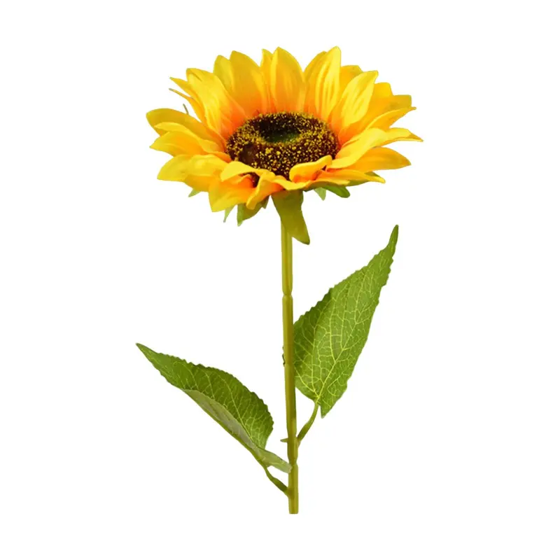 Realistic Artificial Sunflower Stem – Single-Head Decorative Floral Accent 1