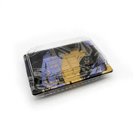 Rectangular Disposable Dessert Tray With Secure Lid – 18 × 13 Cm 1