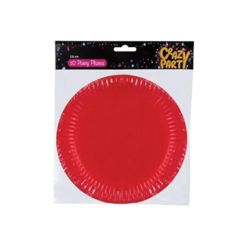 Red 23Cm Disposable Picnic Plates – 10-Count Pack 1