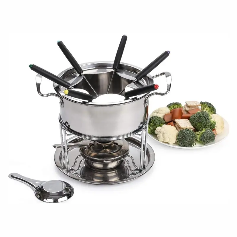 Regent Fondue Set – Includes Burner, Six Forks, And Complete Serving Kit 1
