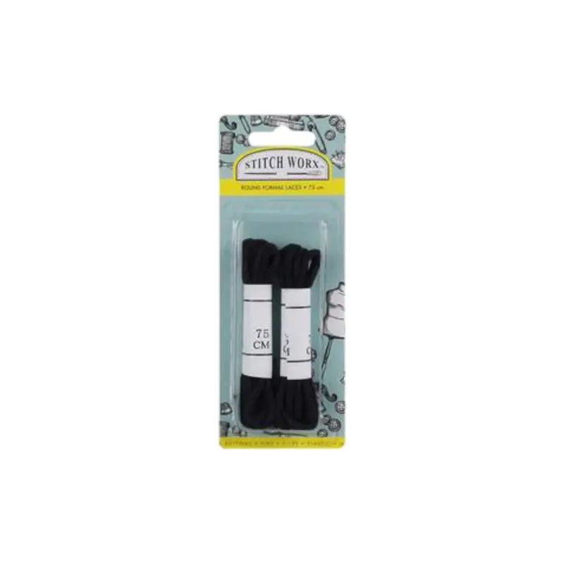 Short-Style Black Shoe Laces – 75 Cm Ideal For Boots & Sneakers 1