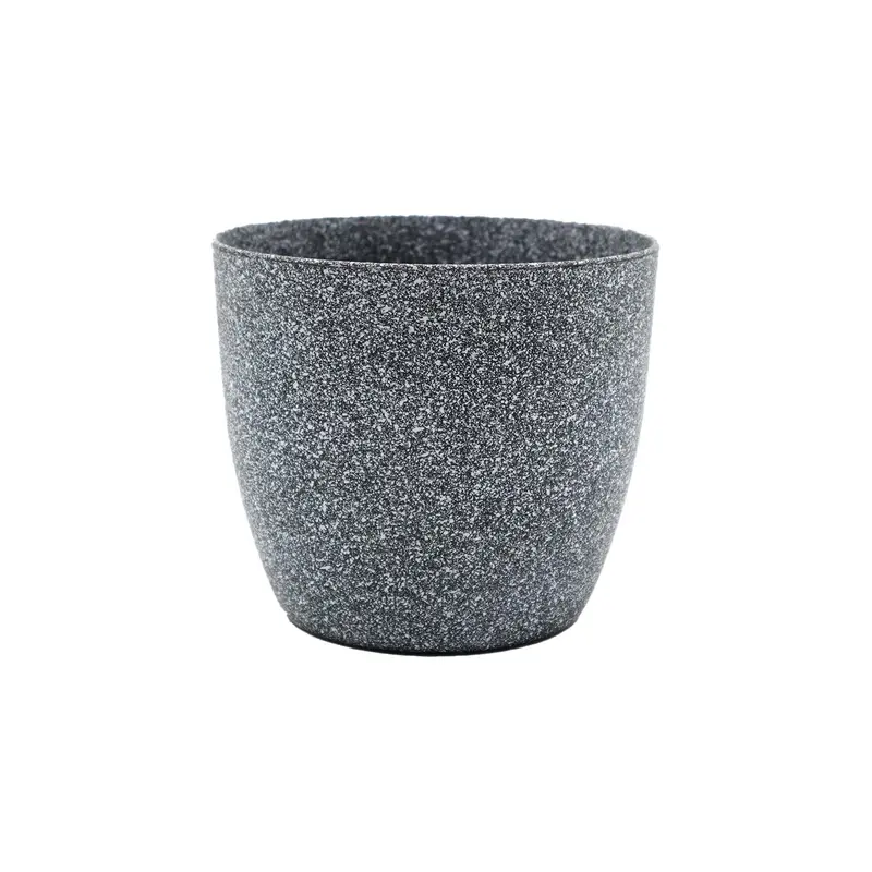 Small Marble-Effect Vase & Planter – Grey/Black Modern Flower Pot (478) 1