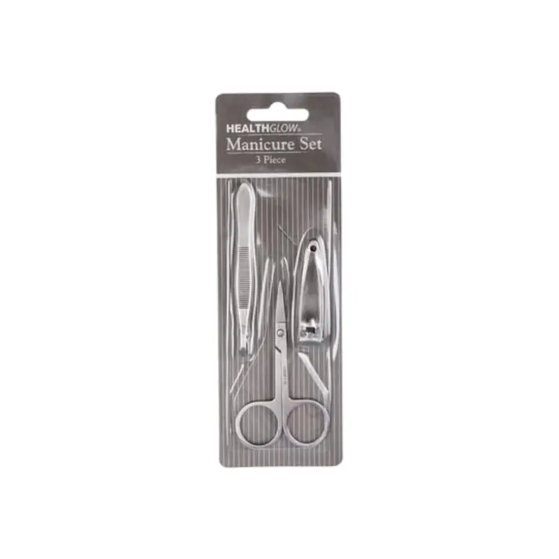 Stainless Steel Nail Care Kit – 3-Piece Manicure Set In Blister Pack 1