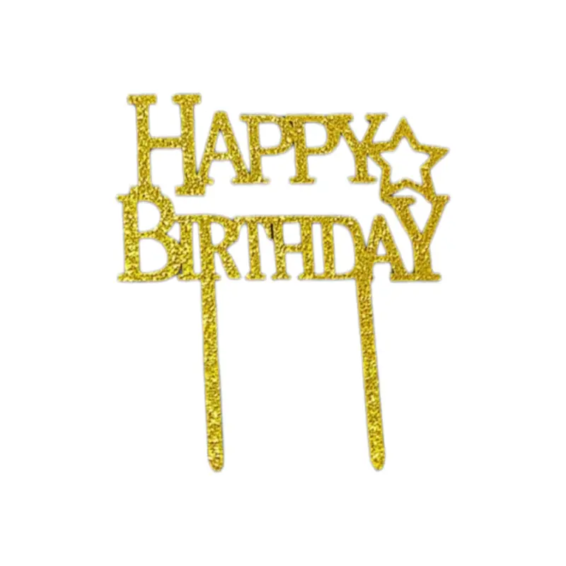 Star-Shaped 'Happy Birthday' Acrylic Topper 1