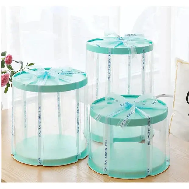 Transparent Round Pvc Cake Box – Elevated Design 1