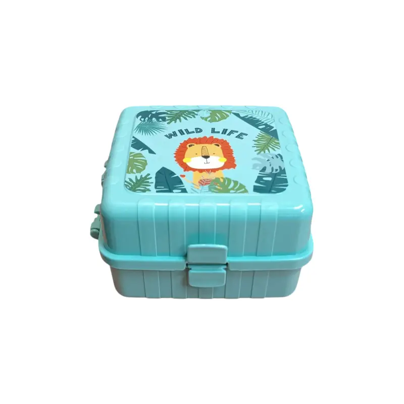 Trendy Square Meal Prep Box – 15 × 15 × 9 Cm Leak-Resistant Plastic Lunchbox 1