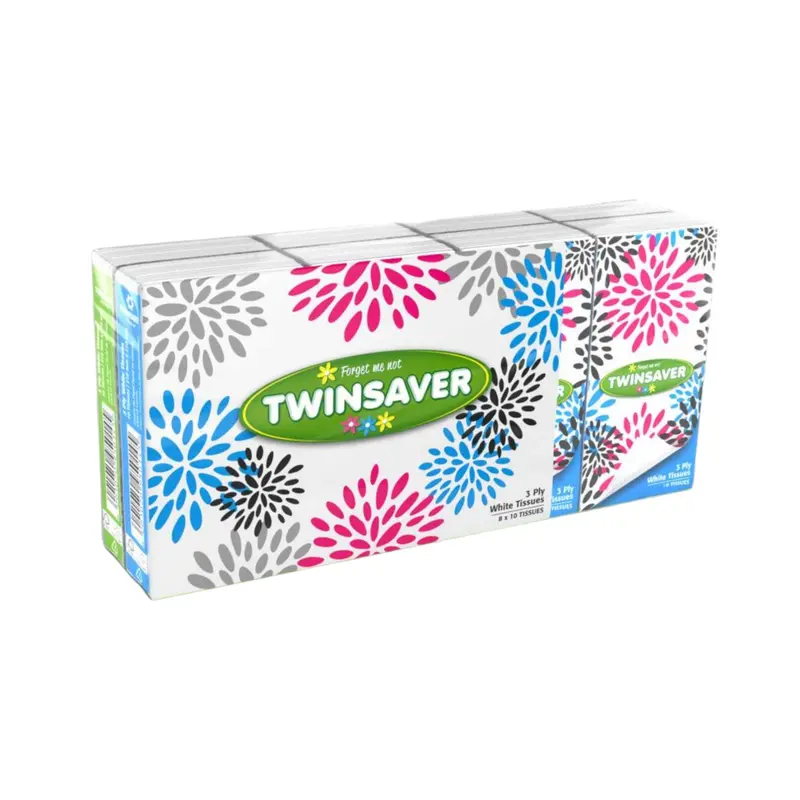 Twinsaver Ultra-Soft 3-Ply Facial Tissues – 8×10 Pack 1