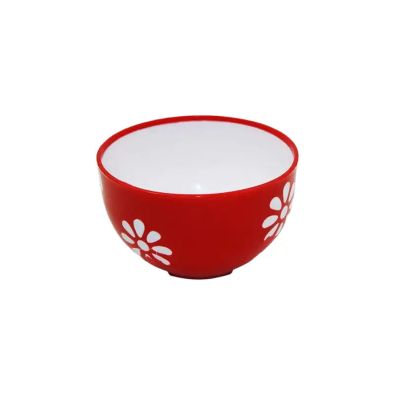 Two-Tone Plastic Cereal Bowl – Daisy Pattern Breakfast Dish 1
