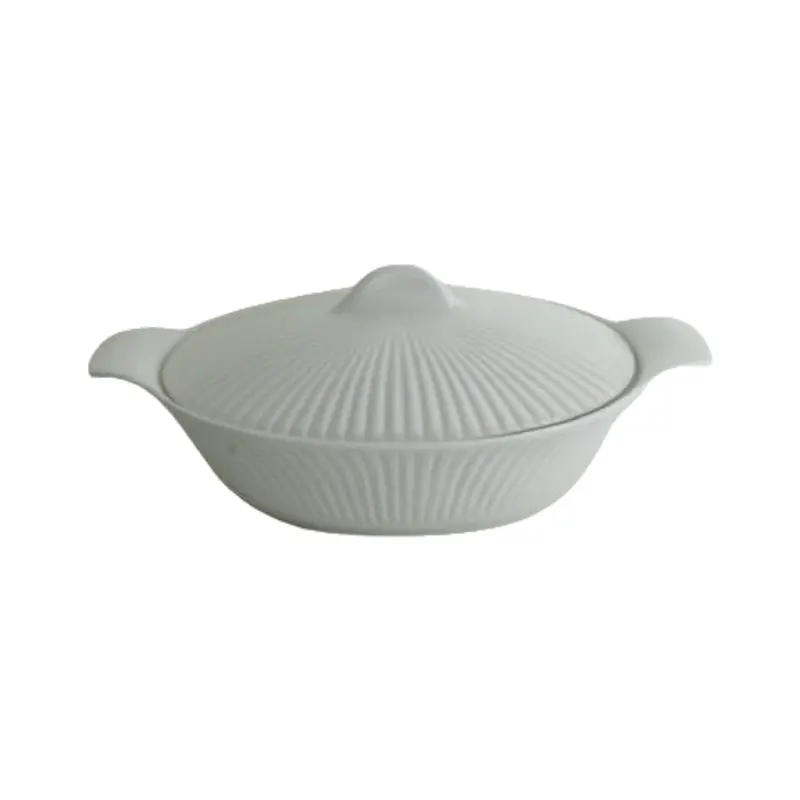 Versatile Porcelain Serving Pot With Polished Lid 1