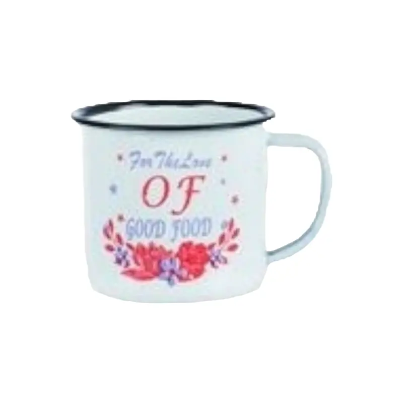 Vintage-Style Enamel Mug – 6 Cm Height, Featuring Playful Sayings 1