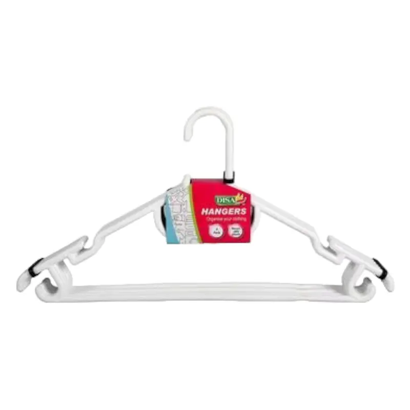 White Plastic Clothes Hangers – Pack Of 5, Slim Profile 1