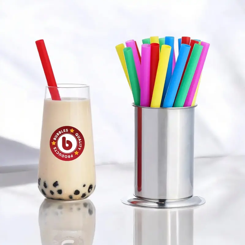 Wide-Bore Bubble Tea Straws – 12 Mm Diameter × 21 Cm Length, Bpa-Free Plastic, 100-Pack 1