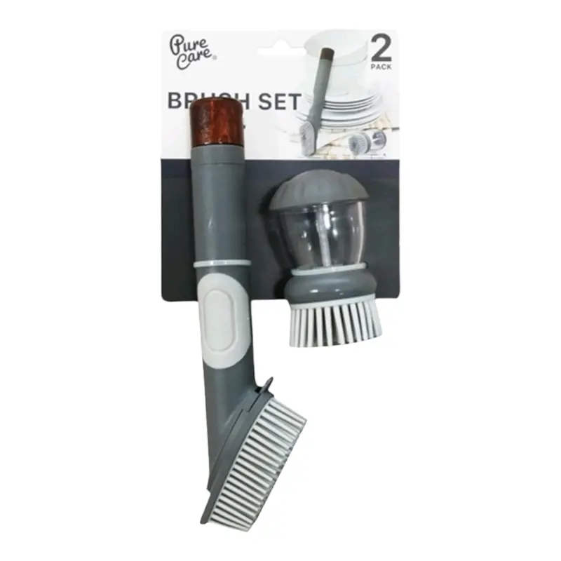 Wooden-Handle Dish Brush Set – 2-Piece Cleaning Kit For Kitchen Use 1