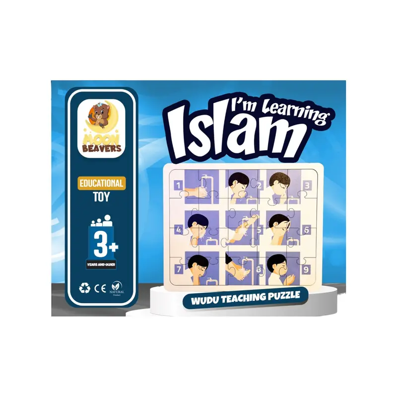 Wudhu Teaching Puzzle – Boy Edition, 16 × 20 Cm Visual Islamic Hygiene Aid 1