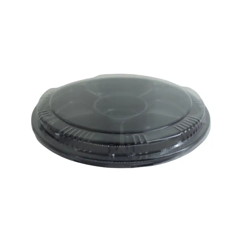 Xpp652 Black 6-Section Round Snack Container – With Sealed Lid 1