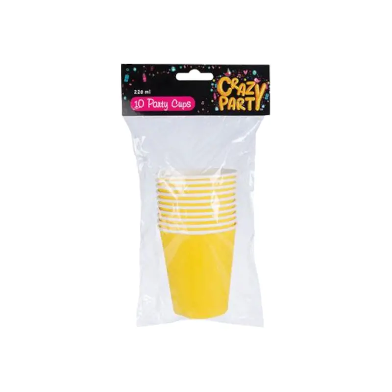 Yellow 250Ml Disposable Paper Cups For Picnics & Parties – 10-Pack 1