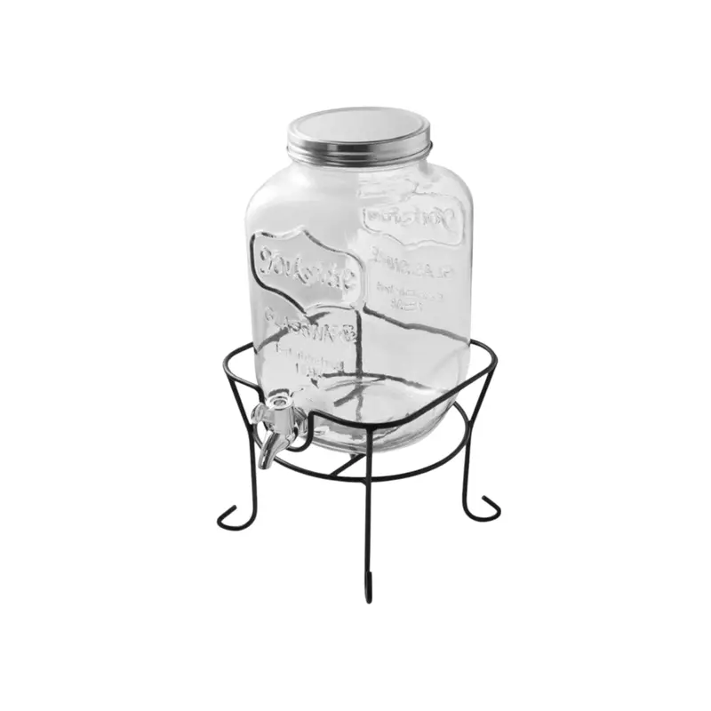 Yorkshire-Inspired Glass Beverage Dispenser – 8-Liter With Elegant Stand 1