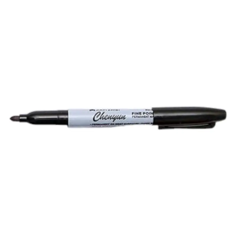 Yue Permanent Black Markers – Pack Of 6 Fine-Tip Pens 1